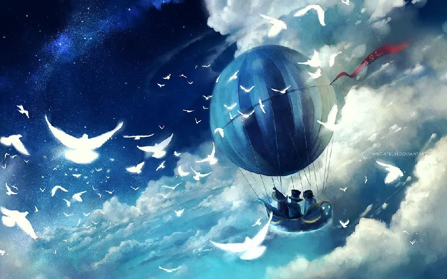  Stunning Digital Painting Photo of Balloon in the Sky 
