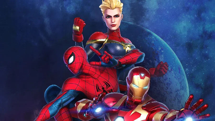 Animation stock of Spider-Man and his other friends in the Marvel movie series
