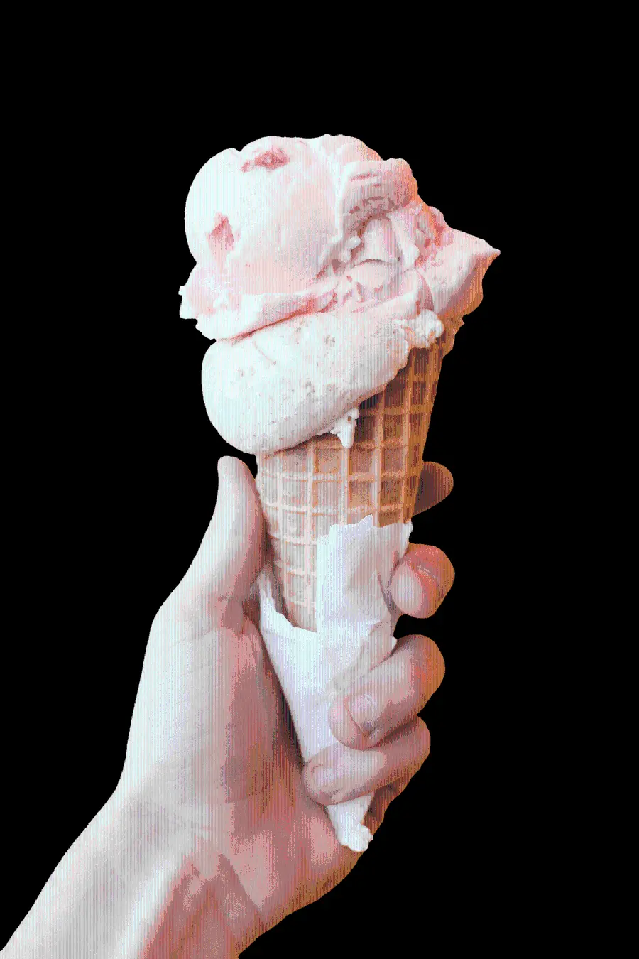 Free background photo of strawberry milky cone ice cream 