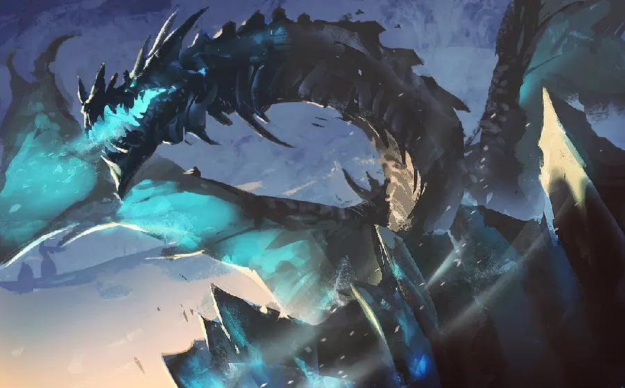 The most beautiful fantasy and animated ice dragon image With the highest quality 