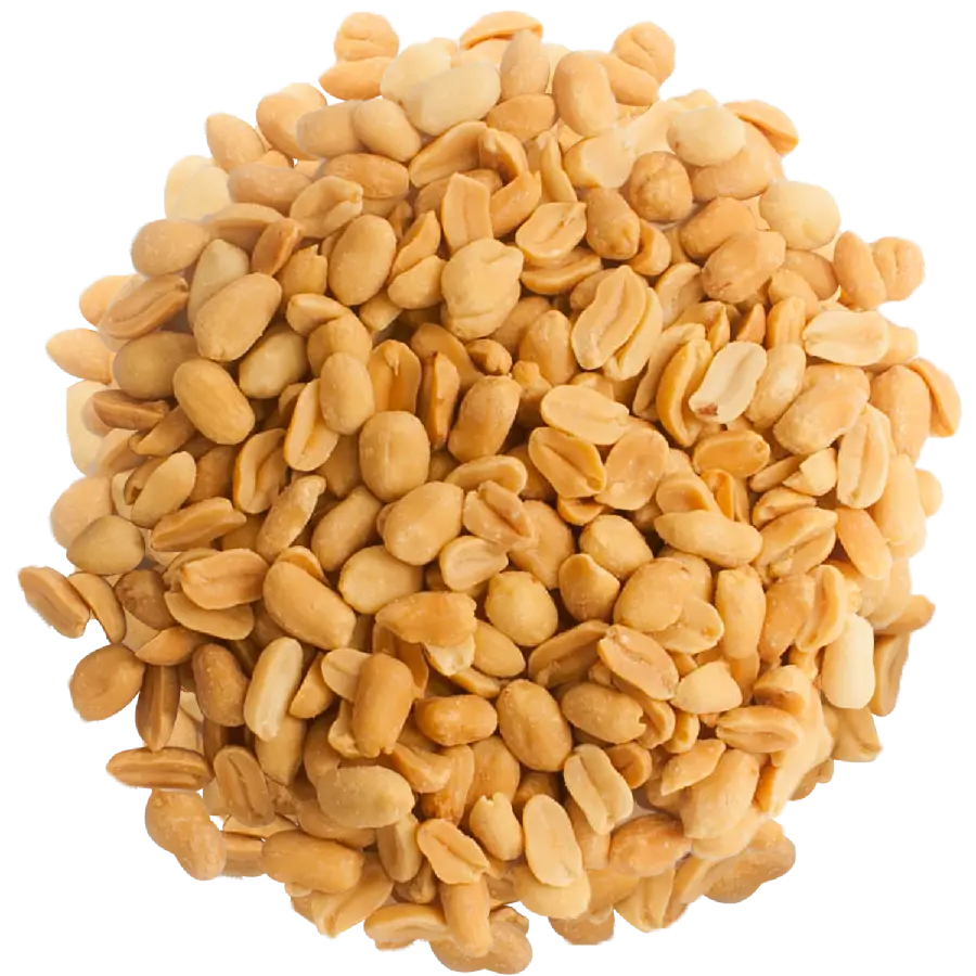 Telephoto of delicious peanuts without skin