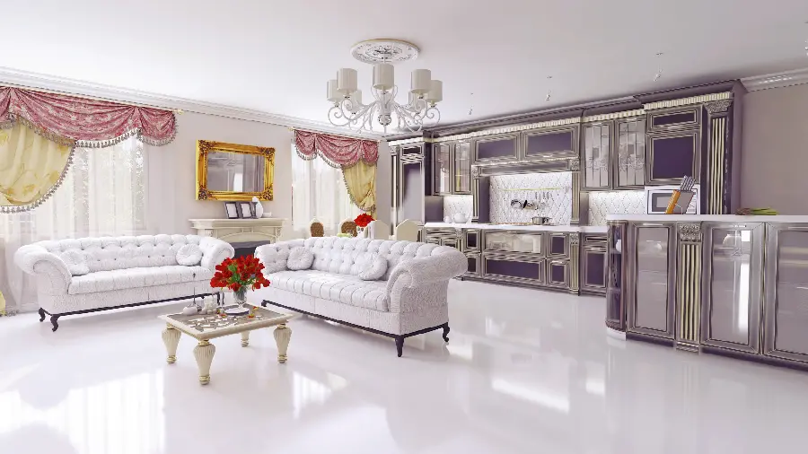 Amazing photo of a hall with very beautiful sofas