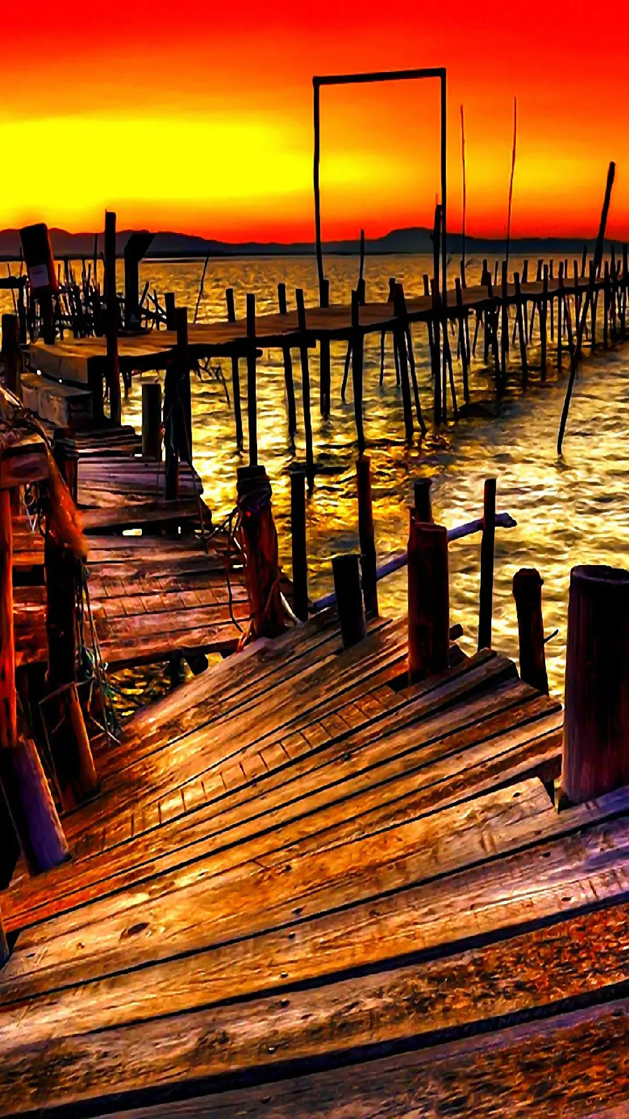 Background of the red sky and the nameless sea 