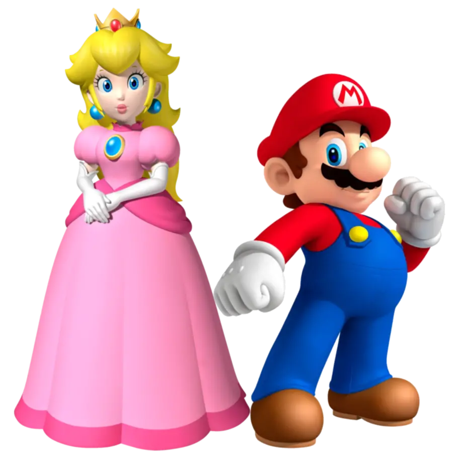 New girly profile photo of Super Mario and Princess Pink together 
