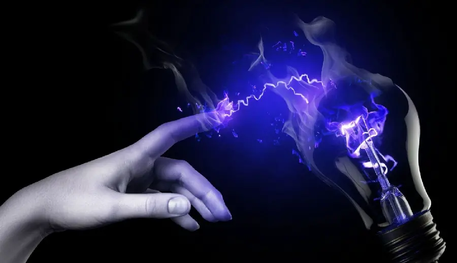 Creative and interesting image of the electromagnetic field with a black background 