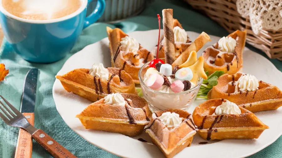 Amazing background of incredibly delicious dessert 