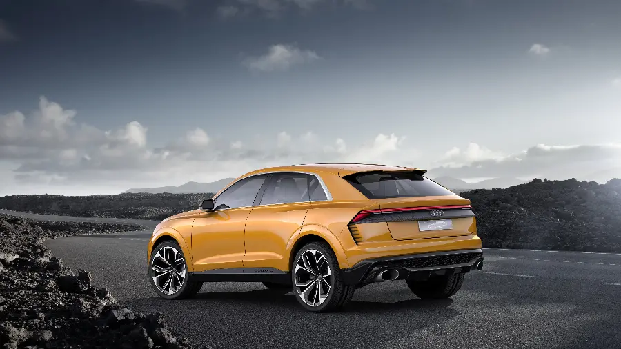 Unique and spectacular photo of a yellow foreign car 