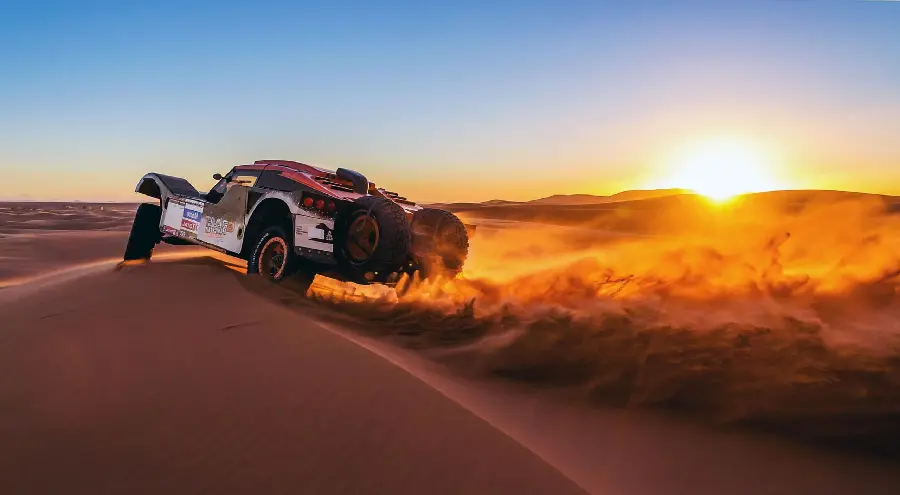 Awesome Dakar Rally Sunset Image for Print on Chassis Board