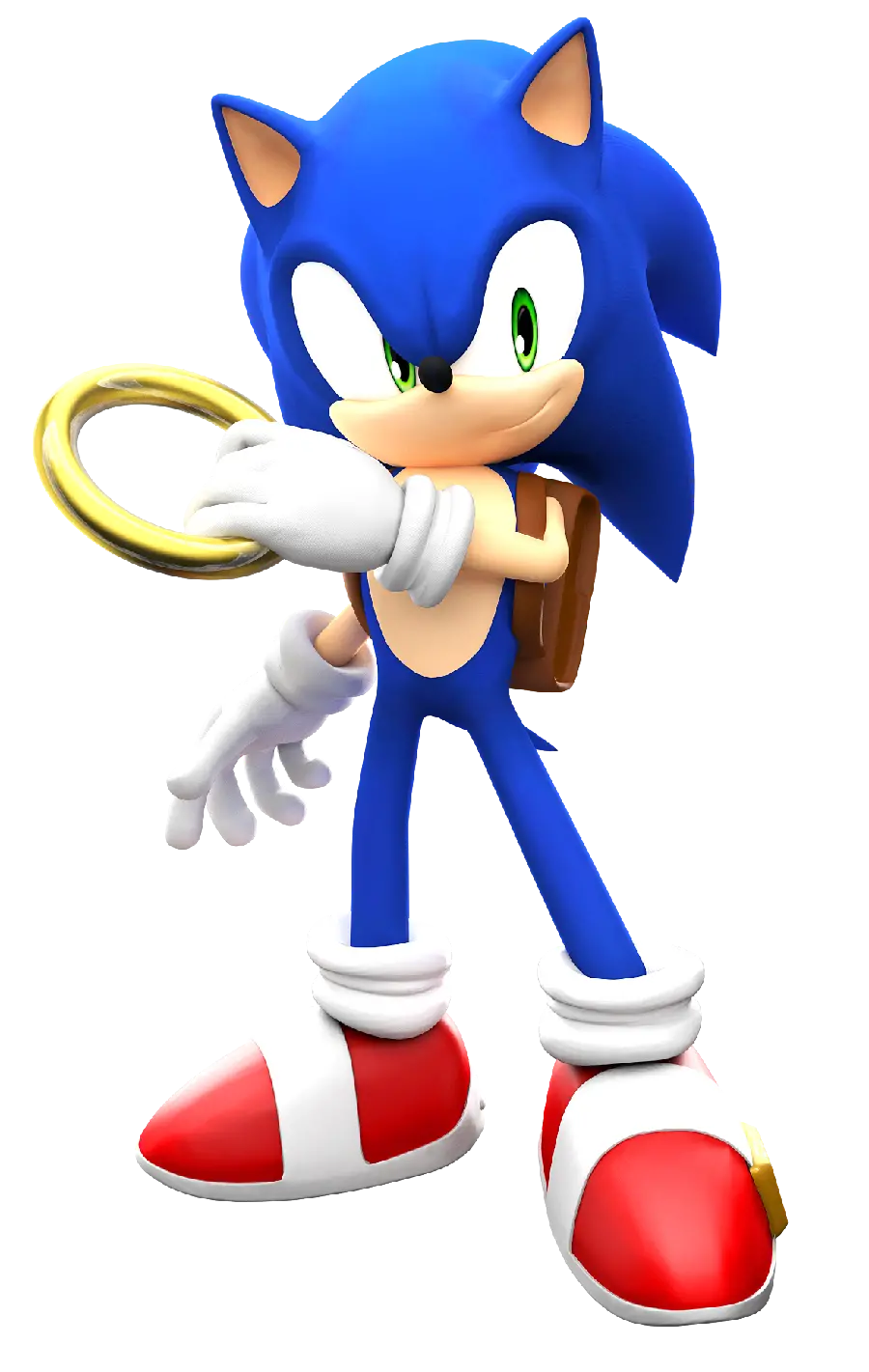 Superb picture of Sonic the Hedgehog with a golden ring in his hand