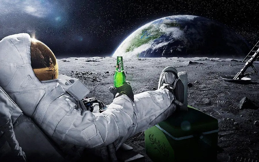 The most interesting Photoshop of an astronaut in space for computer and mobile backgrounds