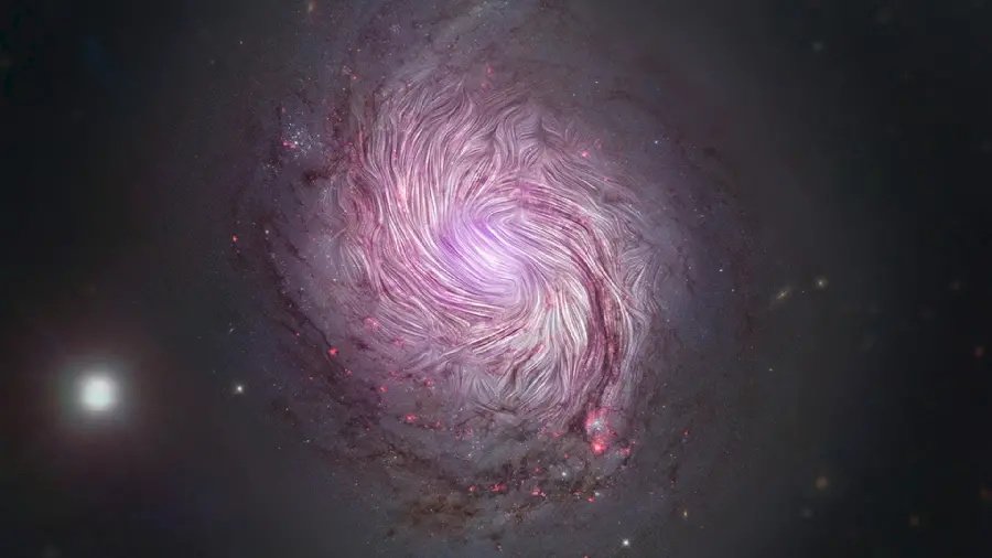 New image of the simulated magnetic field of the galaxy model 