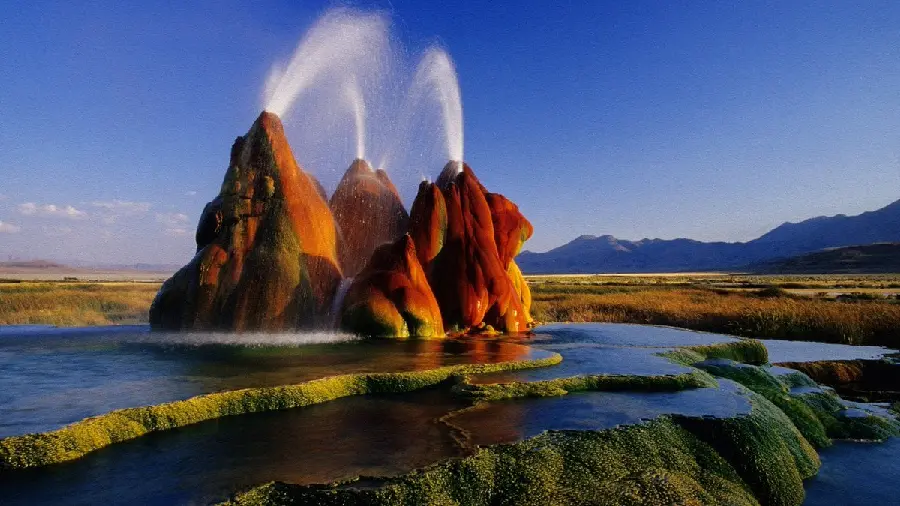 Amazing view of the natural phenomenon of a geyser, a type of tourist attraction that is most visited in the world