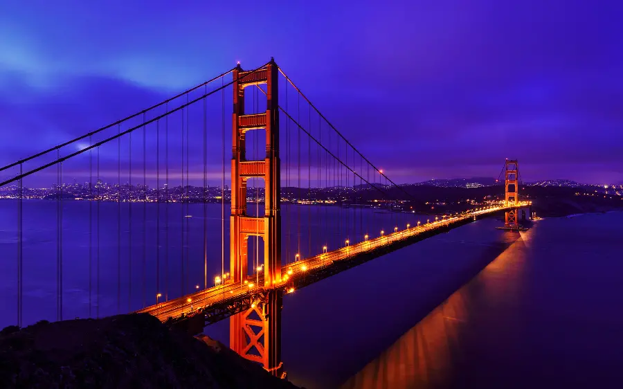 Download purple background of the Golden Gate Bridge in America Golden Gate Bridge 
