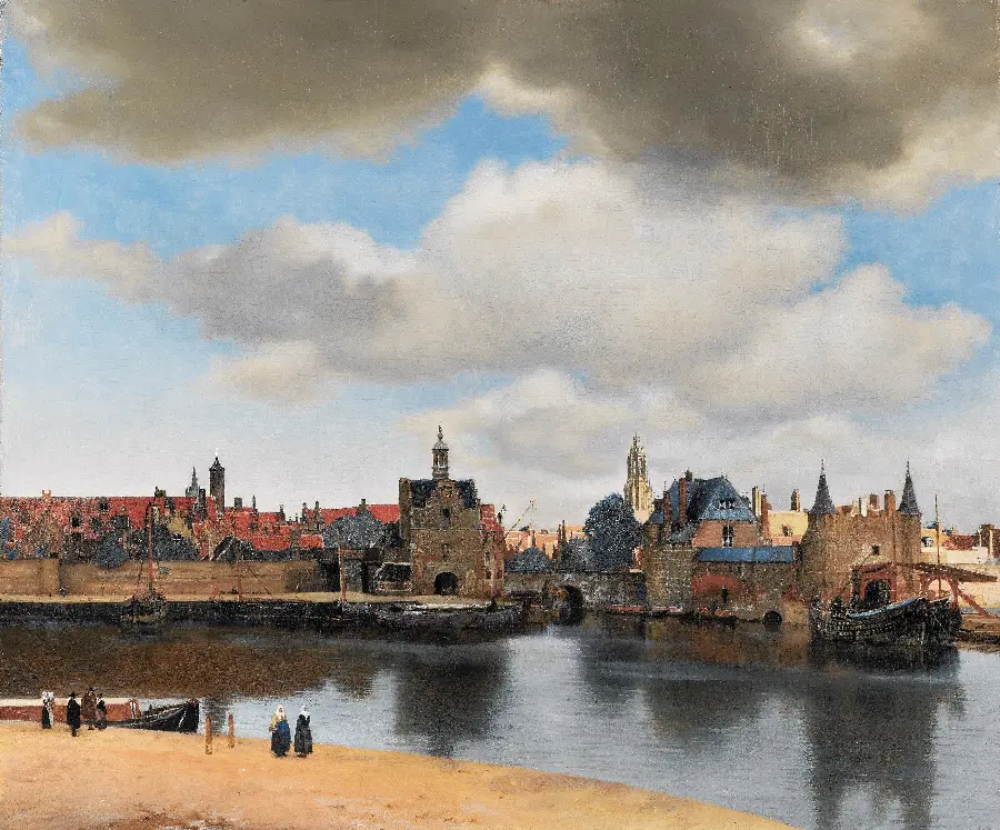 The highest quality image of the Delft landscape painting by Johannes Vermeer
