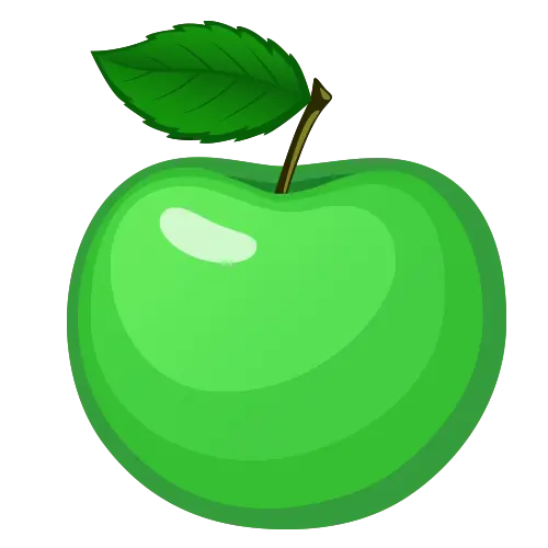 Beautiful green apple 3d icon for inshot and photoshop