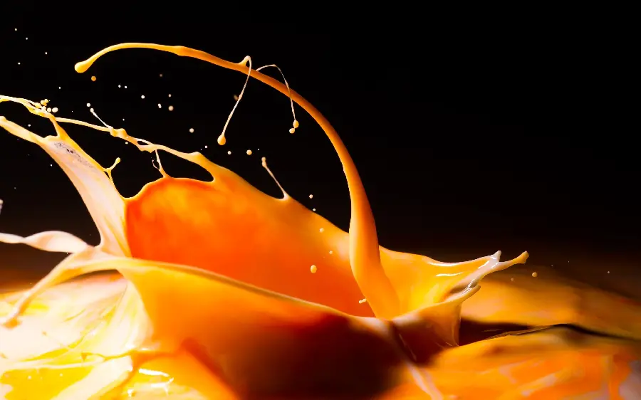 Unique orange wallpaper and its reflection