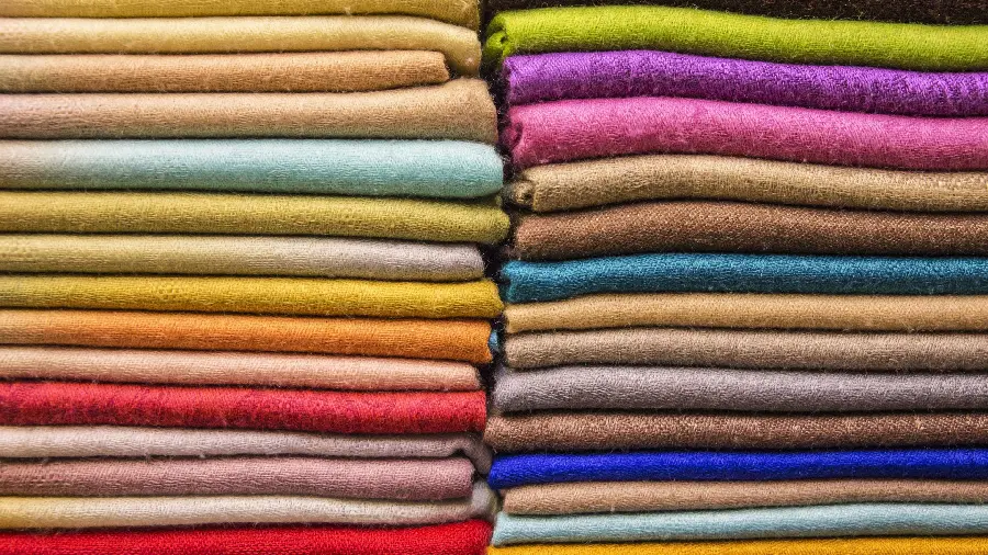 Colorful photo of knitted fabric with various and beautiful colors