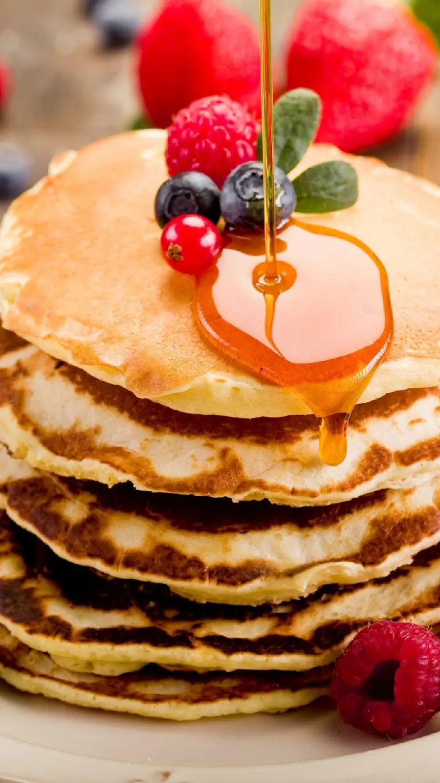 New image of delicious homemade pancakes with fluffy and soft honey 