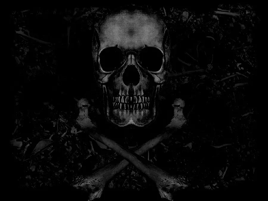 Free Black and Gray Pirate Skull Background for Desktop