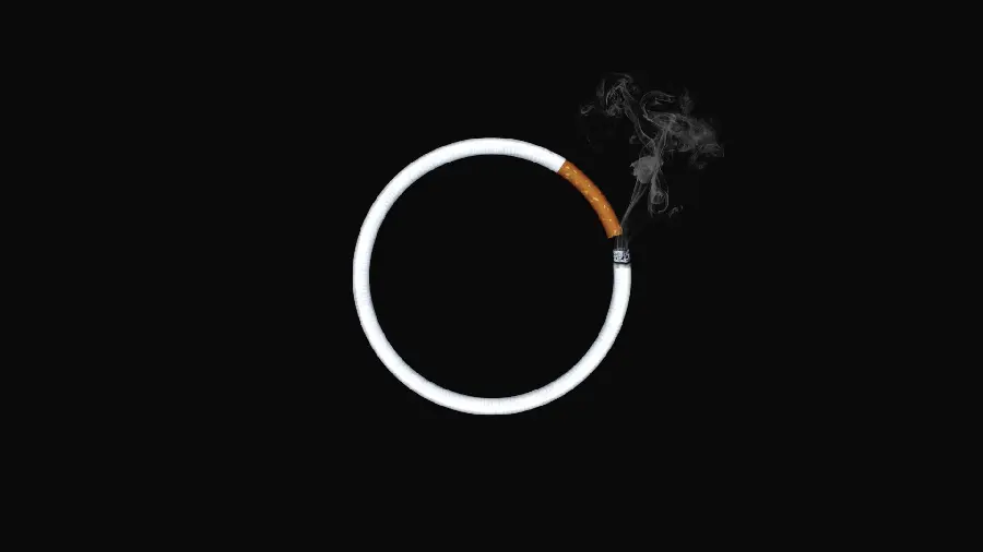 A very interesting background image of a circular cigarette with a black background