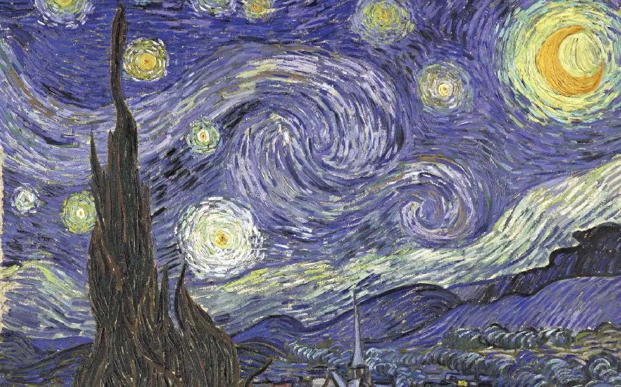Amazing and spectacular background of beautiful works of Vincent Van Gogh The Starry Night 