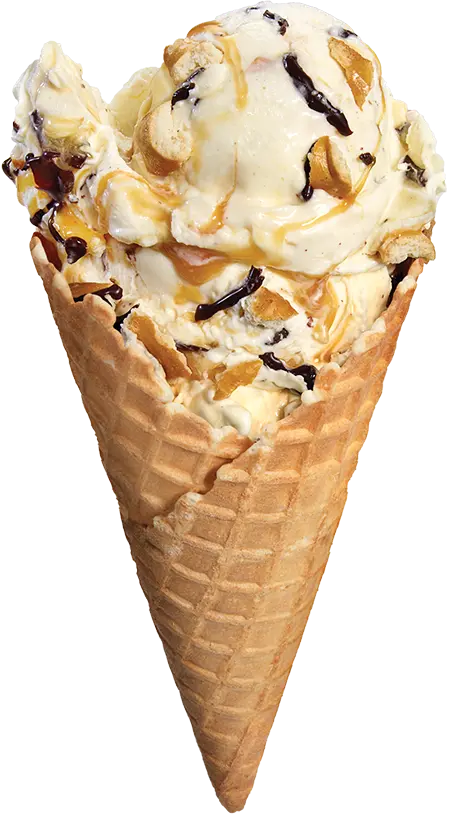 Honey Vanilla Cone Ice Cream with Cocoa and Nuts