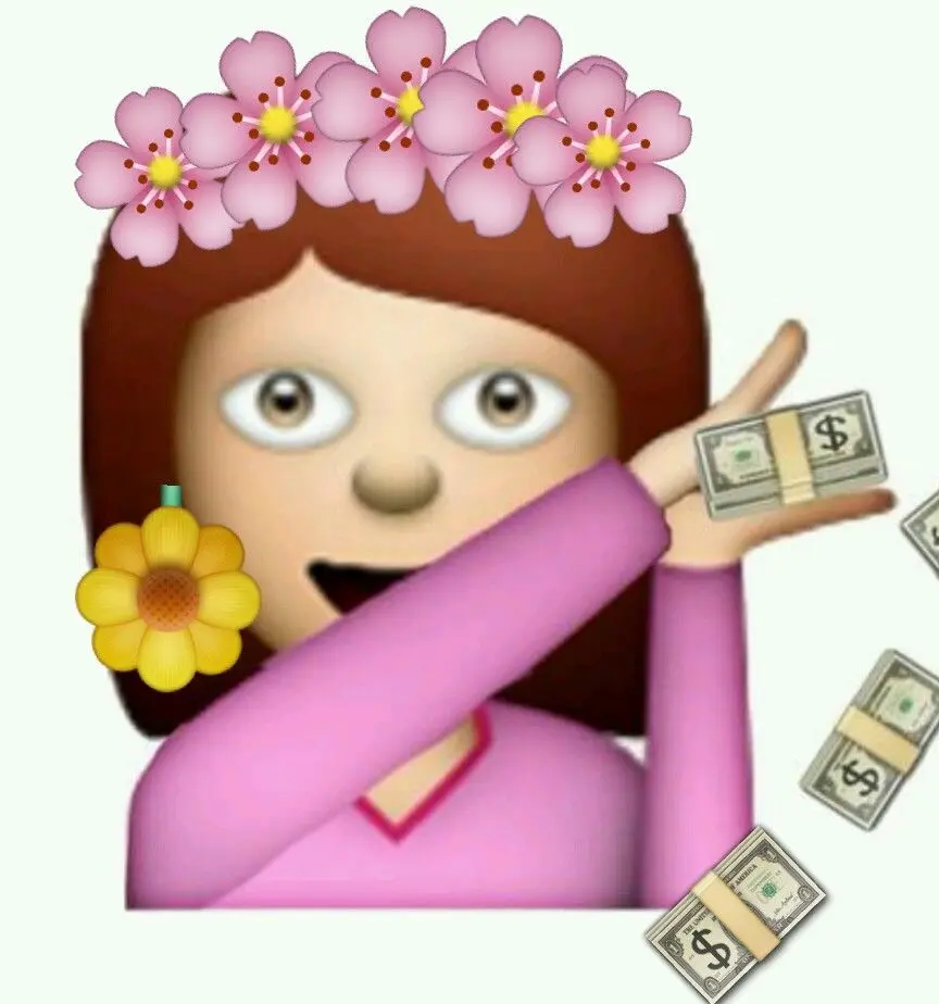 Awesome picture of a girl in a pink shirt and a lot of money in her hand