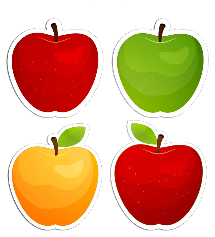 Colorful apple label in png format without background