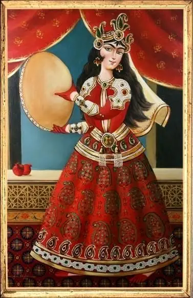 Download Painting of Iranian Girl in Short Dress