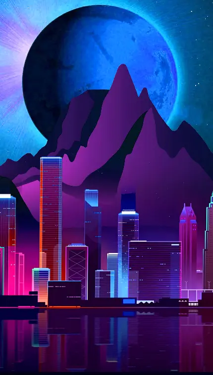 Stunning Fantasy Purple City Wallpaper for Your Phone