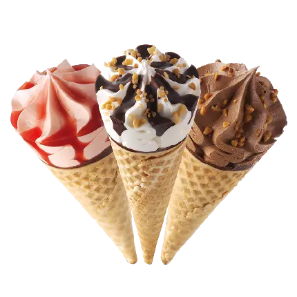 PNG Images of Ice Cream Cones with Different Designs