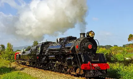 Old and New Locomotive Images on Rail High Quality