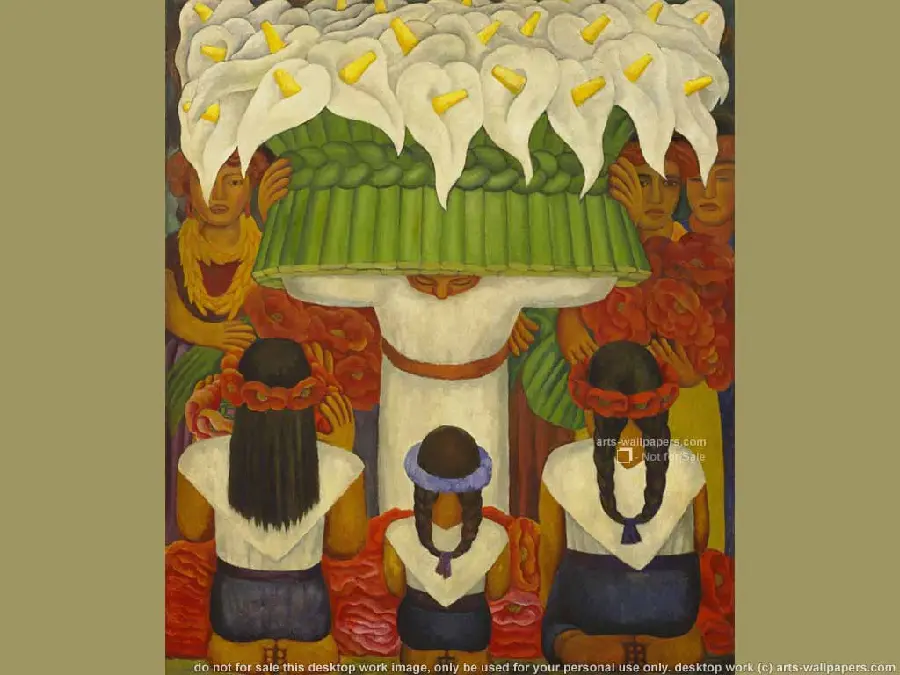 A very beautiful photo of Diego Rivera on the theme of the Santa Anita Flower Festival