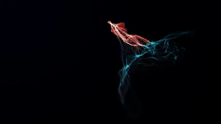 3D Wireframe Abstract Geometric Lines Background Colorful