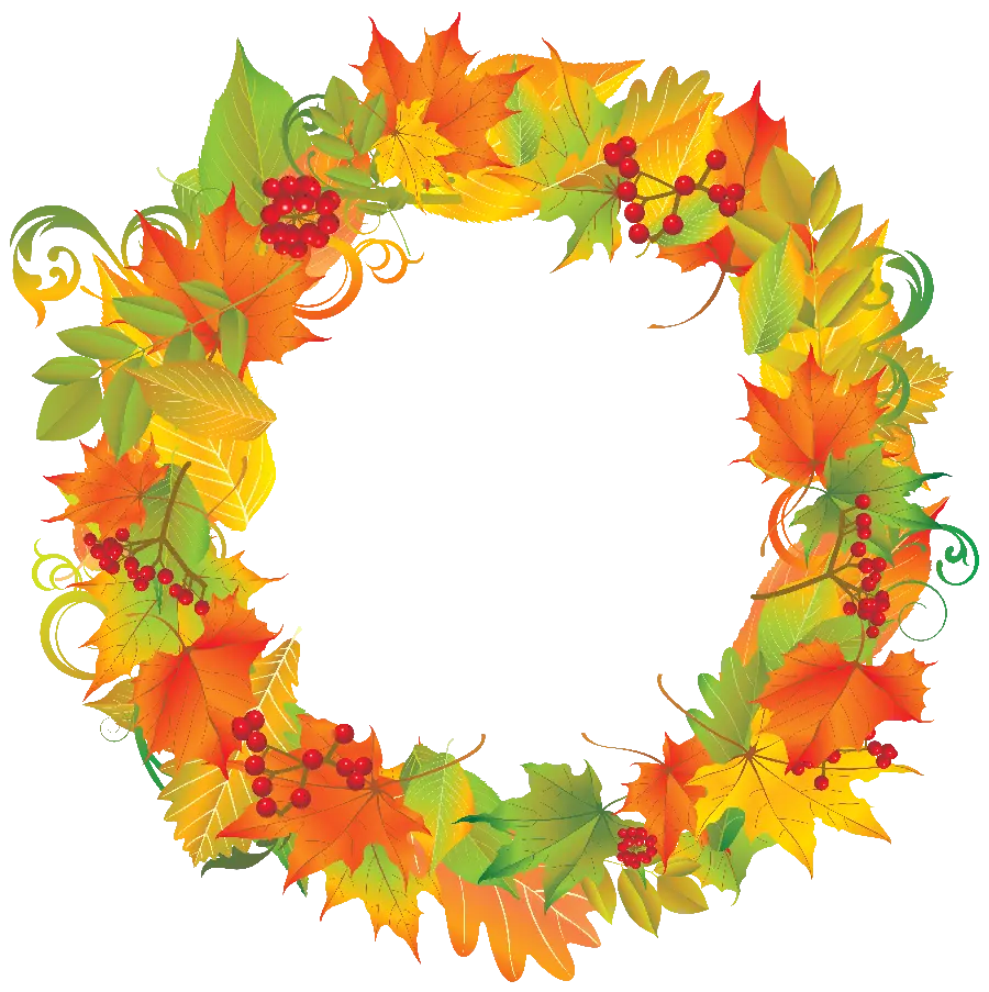 The most stylish circular frame image with a beautiful autumn theme in PNG format