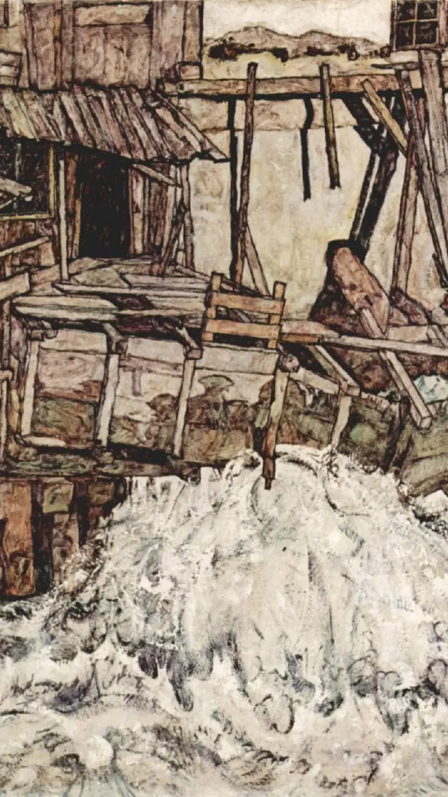 A picture of Egon Schiele's painting suitable for Android phone backgrounds