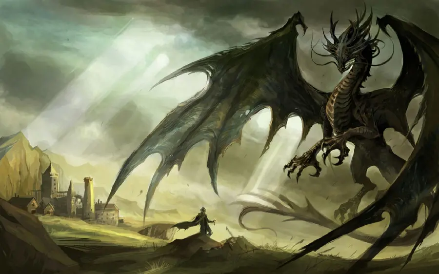 Download photo of a graphic fantasy dragon of the horror genre