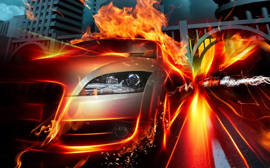 Boyish cool wallpaper with sports car design in high resolution