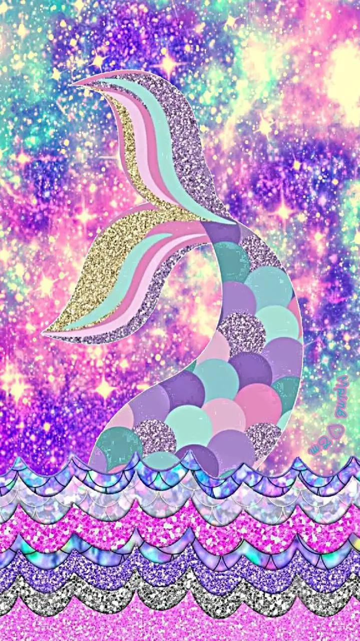 Free Download Glitter Mermaid Wallpaper