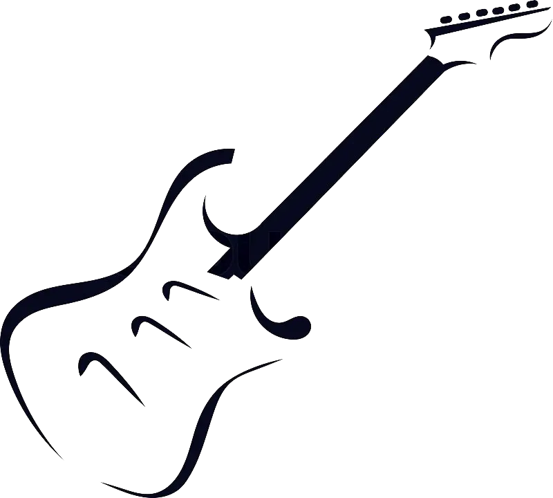 Simple guitar tattoo design and model for musicians