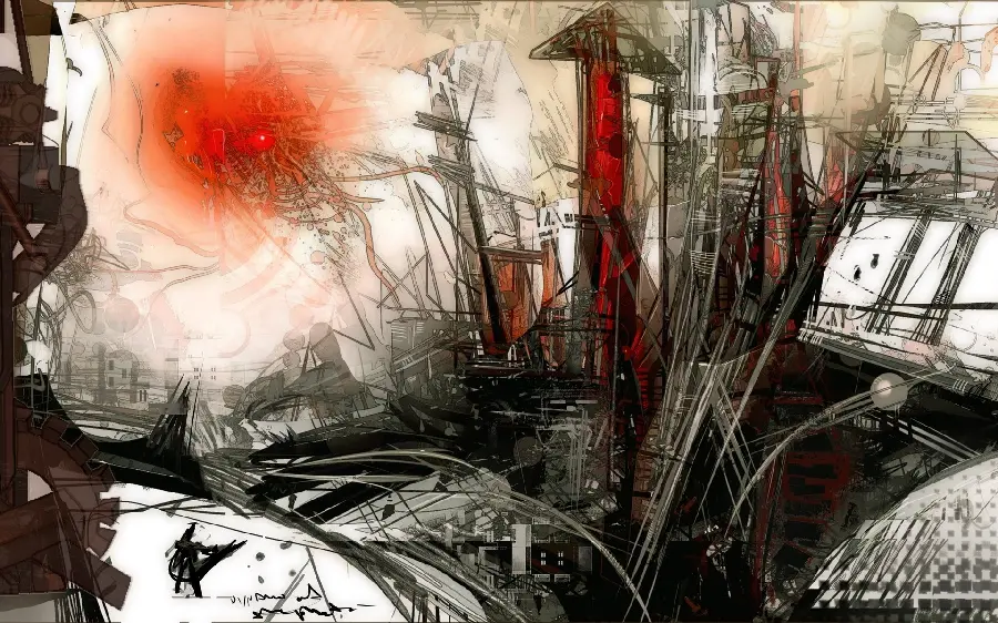 Strange and Amazing Wallpaper of Painting with Intricate Lines