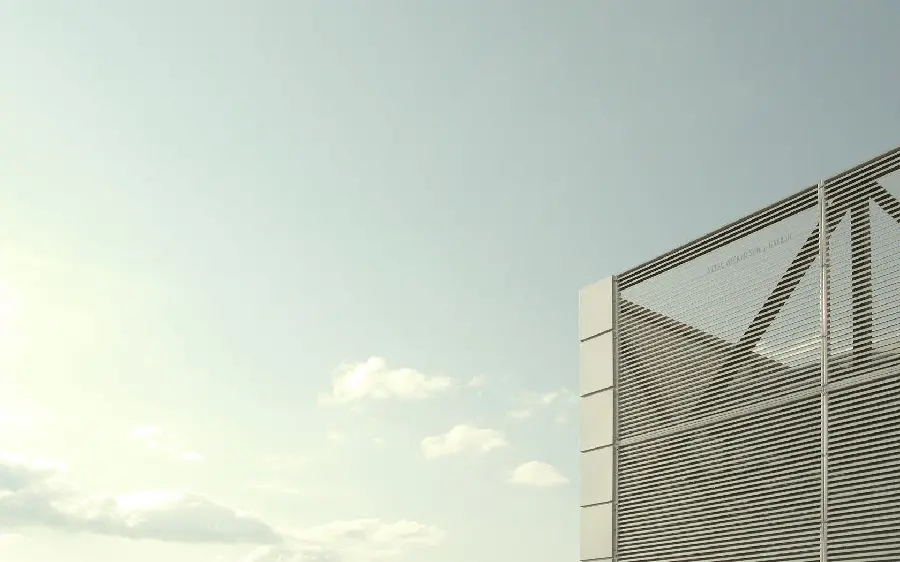 Image of a metal facade of a minimalist building full HD