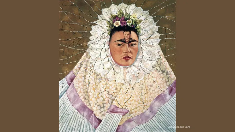 Mexican Modernism Painting Frida Kahlo, Diego in My Mind 1943