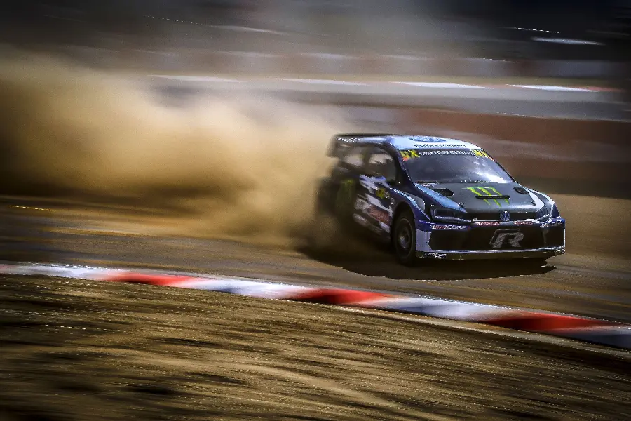 Photo taken of a car moving in Rallycross