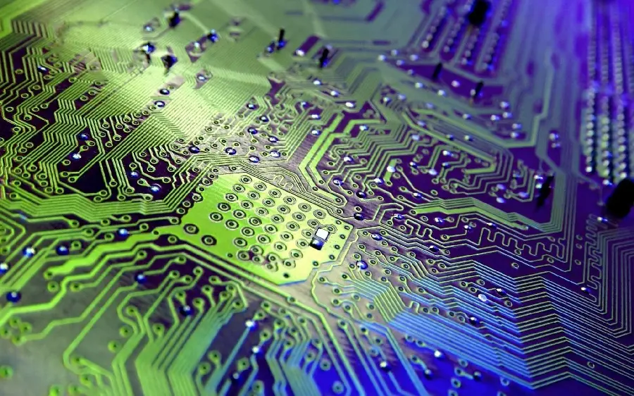 Photo of the moment of establishing a communication flow of information in computer hardware
