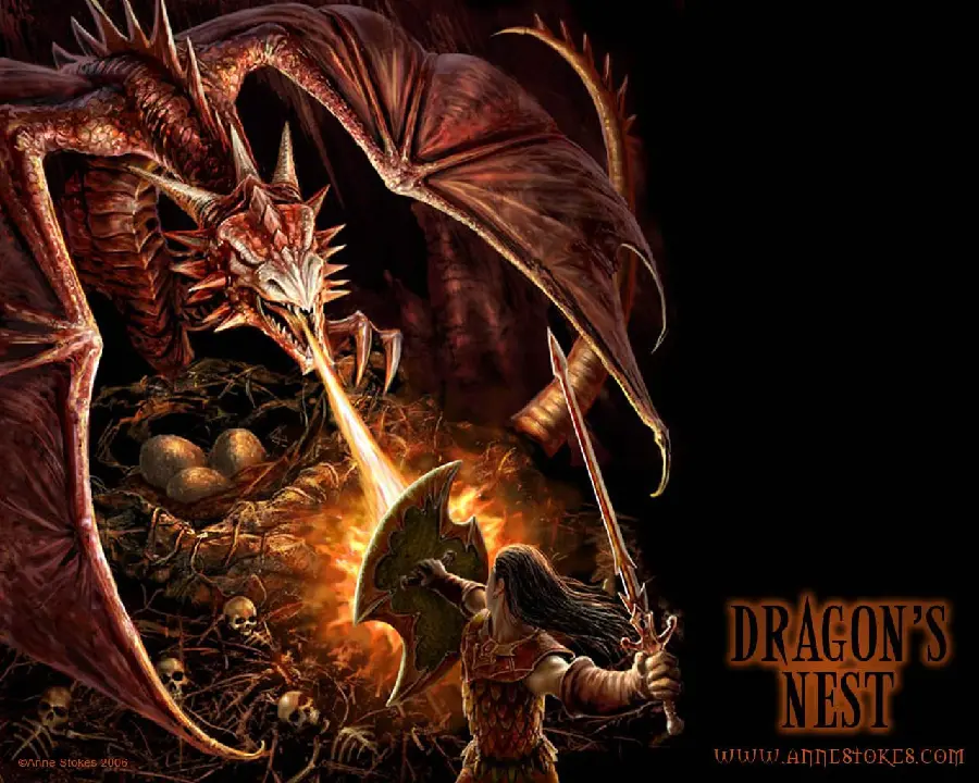 Download photo of a fiery angry dragon with a black background