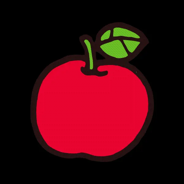 Download cartoon picture of red apple drawing with black background 