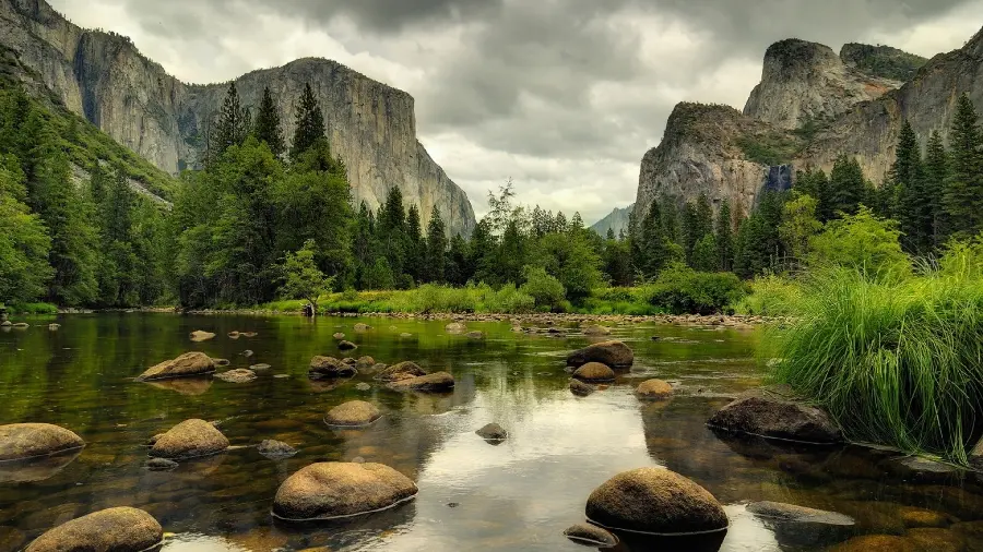 Fantasy stock photo of pristine nature with a breathtaking view