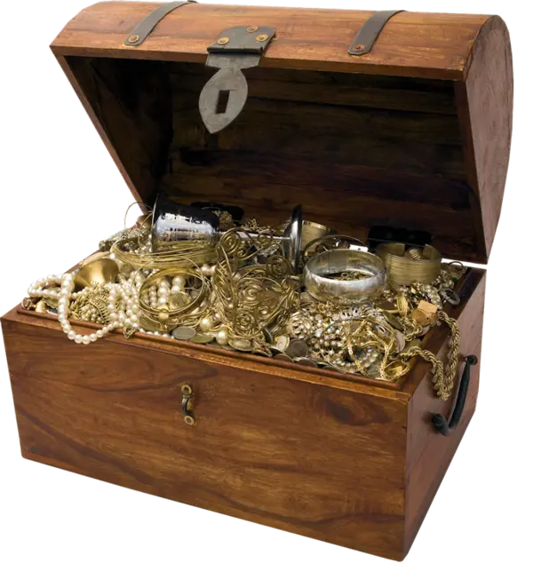 Simple and unedited image of a real old treasure chest
