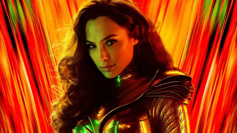 Download a picture of a girl's laptop and computer screen with a picture of Wonder Woman